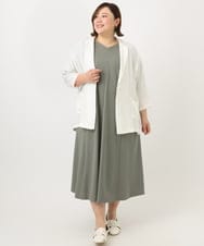 OLEFA19169 eur3(エウルキューブ) 【大きいサイズ】バックプリーツワンピース カーキ(36)