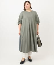 OLEFA19169 eur3(エウルキューブ) 【大きいサイズ】バックプリーツワンピース カーキ(36)