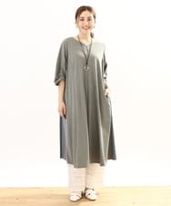 OLEFA19169 eur3(エウルキューブ) 【大きいサイズ】バックプリーツワンピース カーキ(36)
