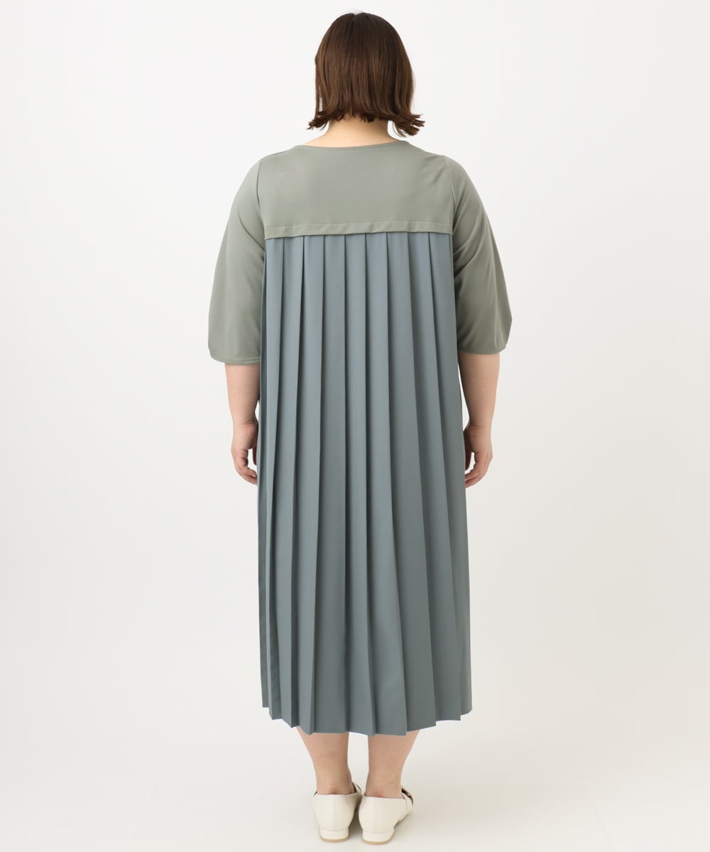 OLEFA19169 eur3(エウルキューブ) 【大きいサイズ】バックプリーツワンピース カーキ(36)