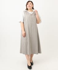 OLEFA20129 eur3(エウルキューブ) 【大きいサイズ/2WAY】Vネックワンピース グレー(92)
