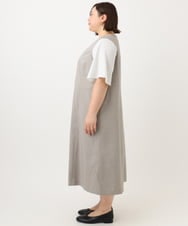 OLEFA20129 eur3(エウルキューブ) 【大きいサイズ/2WAY】Vネックワンピース グレー(92)