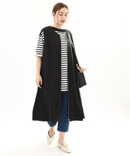OLEFA20129 eur3(エウルキューブ) 【大きいサイズ/2WAY】Vネックワンピース ブラック(94)