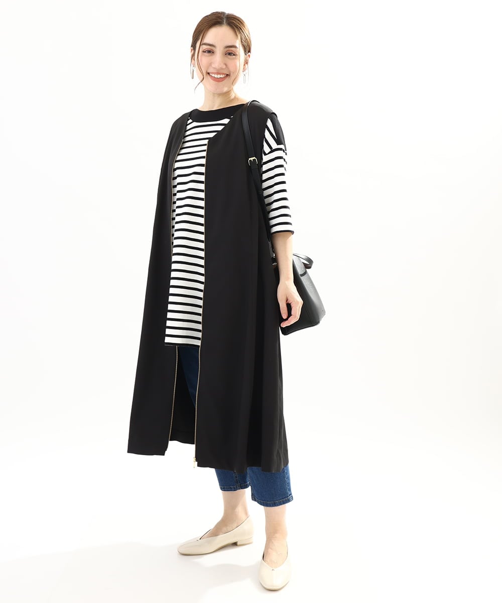 OLEFA20129 eur3(エウルキューブ) 【大きいサイズ/2WAY】Vネックワンピース ブラック(94)