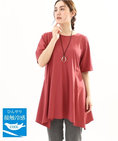 OLEFA21089 eur3 【大きいサイズ】フレアジャージーチュニック