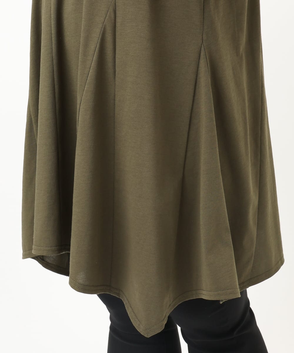 OLEFA21089 eur3(エウルキューブ) 【大きいサイズ】フレアジャージーチュニック カーキ(36)