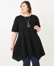 OLEFA21089 eur3(エウルキューブ) 【大きいサイズ】フレアジャージーチュニック ブラック(94)