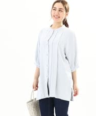 OLEFA35089 eur3(エウルキューブ) 【大きいサイズ】ポーラ2WAYブラウス ライトブルー(50)