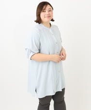 OLEFA35089 eur3(エウルキューブ) 【大きいサイズ】ポーラ2WAYブラウス ライトブルー(50)
