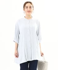OLEFA35089 eur3(エウルキューブ) 【大きいサイズ】ポーラ2WAYブラウス ライトブルー(50)