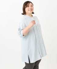 OLEFA35089 eur3(エウルキューブ) 【大きいサイズ】ポーラ2WAYブラウス ライトブルー(50)