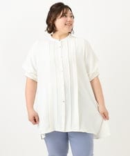 OLEFA35089 eur3(エウルキューブ) 【大きいサイズ】ポーラ2WAYブラウス ホワイト(90)