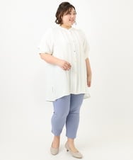OLEFA35089 eur3(エウルキューブ) 【大きいサイズ】ポーラ2WAYブラウス ホワイト(90)
