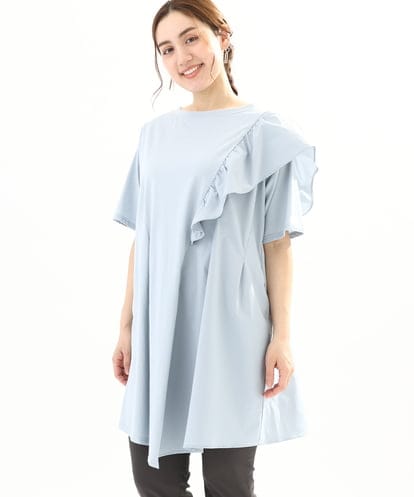 OLEFA36089 eur3 【大きいサイズ】アシメラッフルチュニック