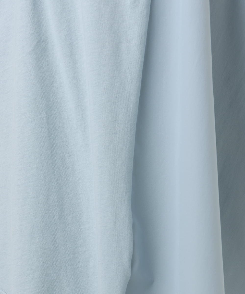 OLEFA36089 eur3(エウルキューブ) 【大きいサイズ】アシメラッフルチュニック ライトブルー(50)