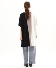 OLEFA37119 eur3(エウルキューブ) 【大きいサイズ】ストライプチュニック ブラック(94)