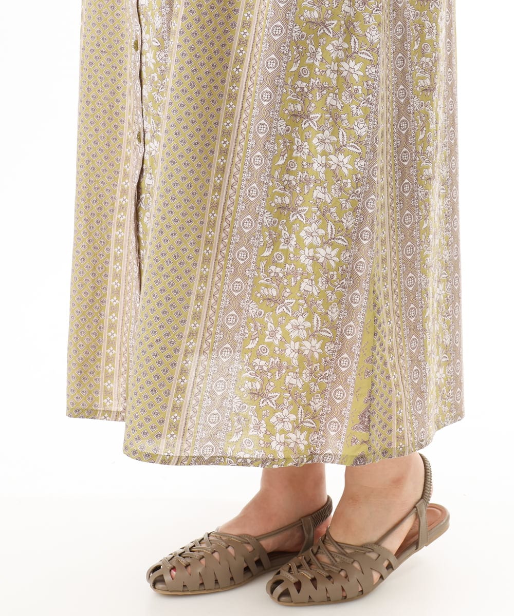 OLEFD01109 eur3(エウルキューブ) 【大きいサイズ】コットンノースリーブワンピース ライトイエロー