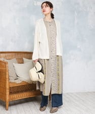 OLEFD01109 eur3(エウルキューブ) 【大きいサイズ】コットンノースリーブワンピース ライトイエロー