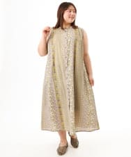 OLEFD01109 eur3(エウルキューブ) 【大きいサイズ】コットンノースリーブワンピース ライトイエロー