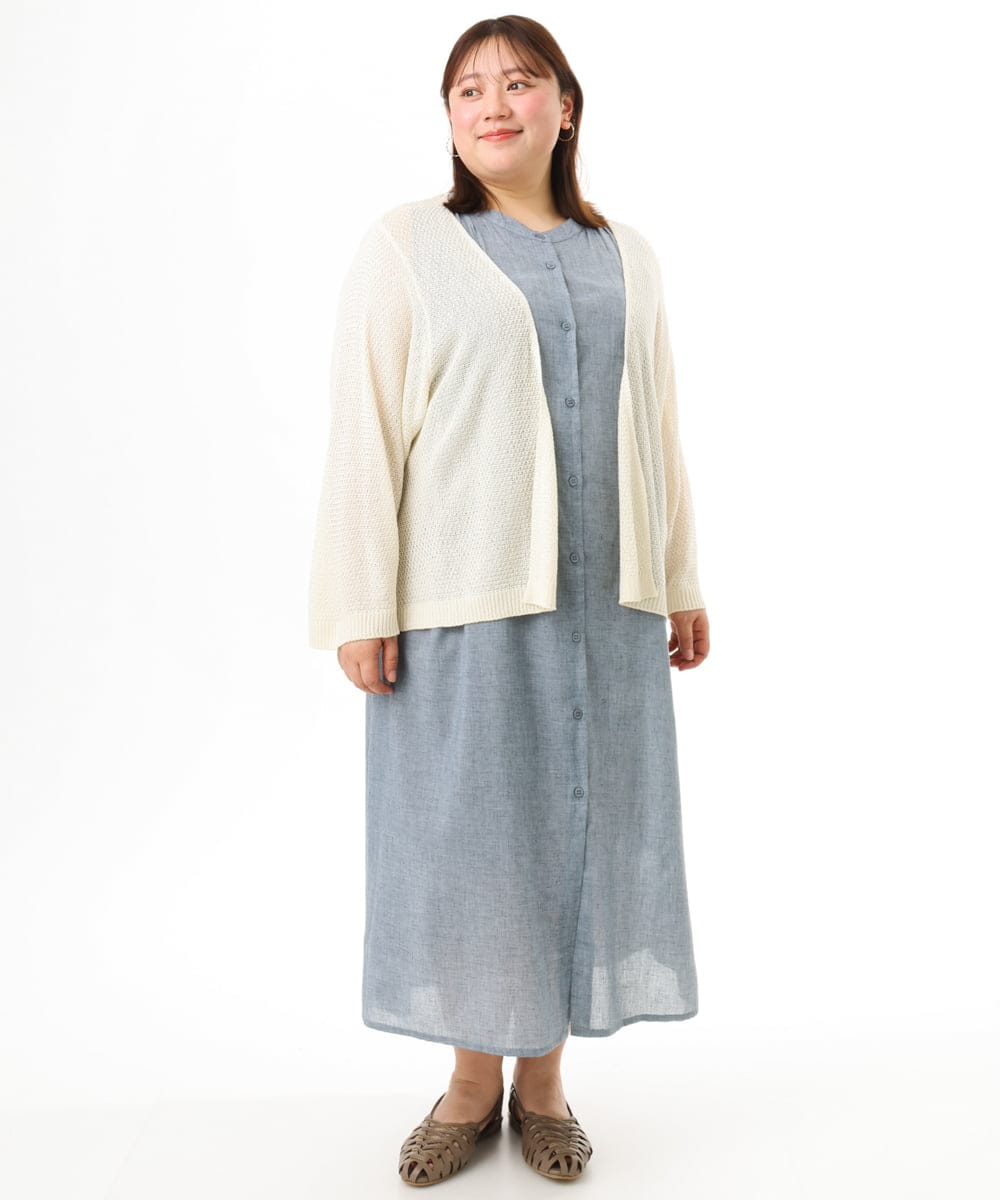 OLEFD01109 eur3(エウルキューブ) 【大きいサイズ】コットンノースリーブワンピース ネイビー