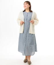 OLEFD01109 eur3(エウルキューブ) 【大きいサイズ】コットンノースリーブワンピース ネイビー