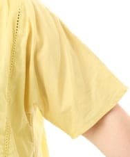 OLEFD02099 eur3(エウルキューブ) 【WEB先行販売】【大きいサイズ】ハシゴレースチュニック イエロー