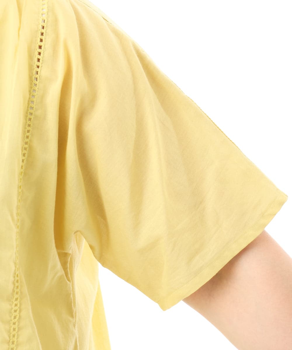 OLEFD02099 eur3(エウルキューブ) 【WEB先行販売】【大きいサイズ】ハシゴレースチュニック イエロー