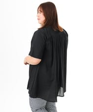 OLEFD02099 eur3(エウルキューブ) 【WEB先行販売】【大きいサイズ】ハシゴレースチュニック ブラック