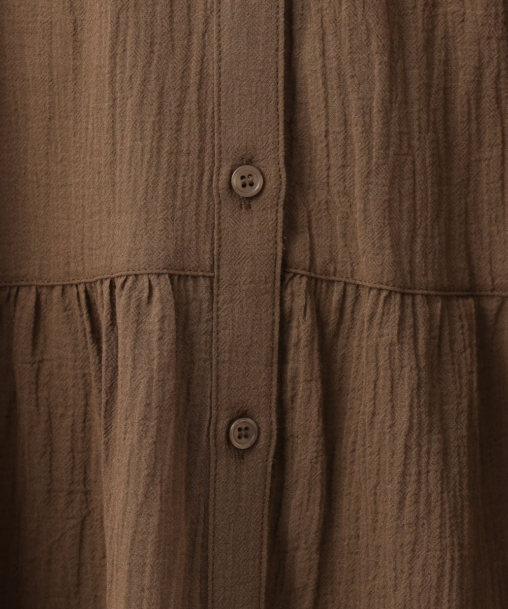 OLEFD03089 eur3(エウルキューブ) 【WEB先行販売】【大きいサイズ】コットンティアードブラウスチュニック ブラウン