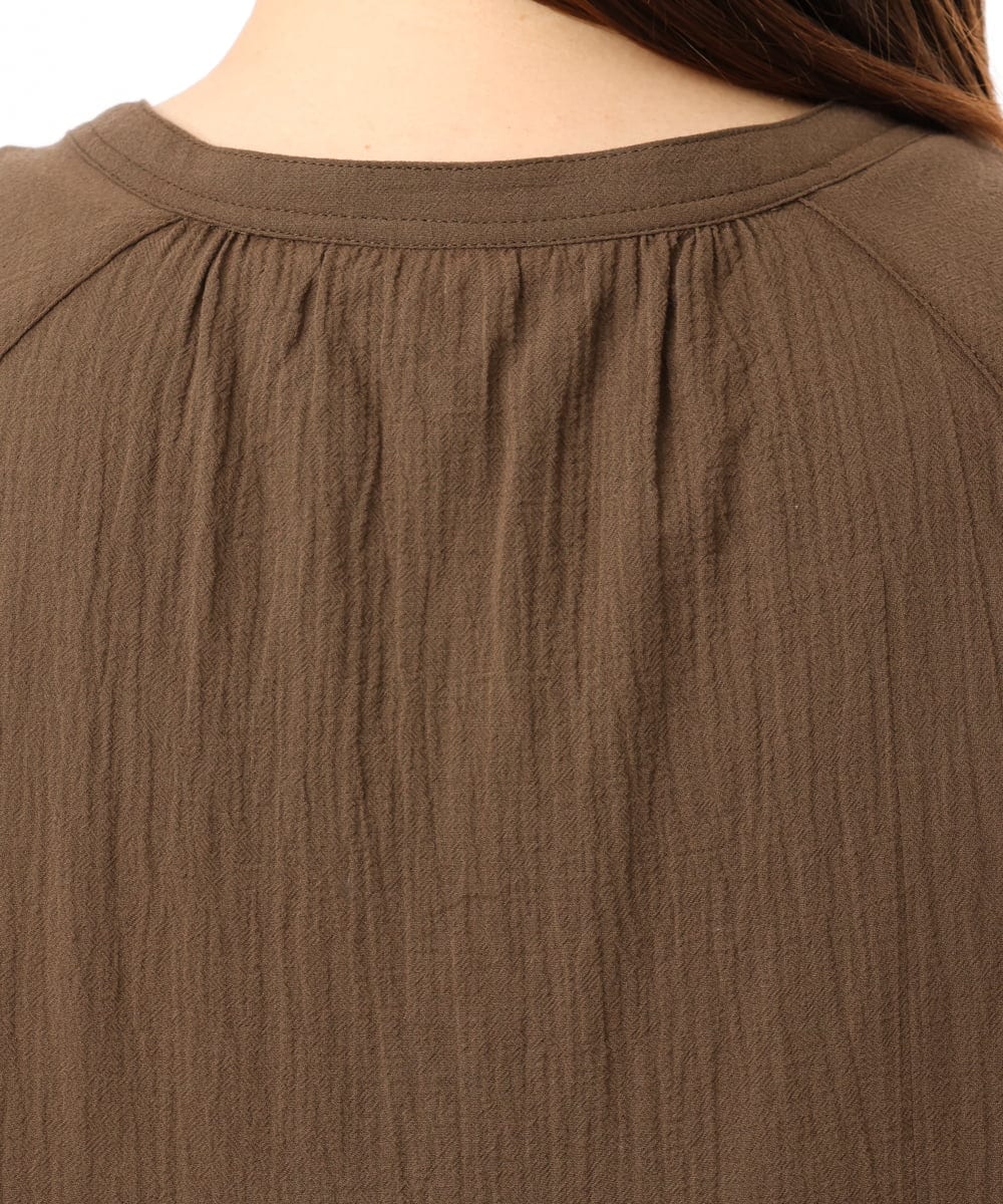 OLEFD03089 eur3(エウルキューブ) 【WEB先行販売】【大きいサイズ】コットンティアードブラウスチュニック ブラウン