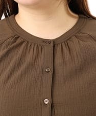 OLEFD03089 eur3(エウルキューブ) 【WEB先行販売】【大きいサイズ】コットンティアードブラウスチュニック ブラウン
