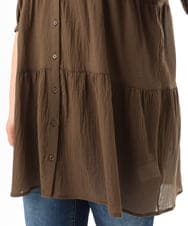 OLEFD03089 eur3(エウルキューブ) 【WEB先行販売】【大きいサイズ】コットンティアードブラウスチュニック ブラウン