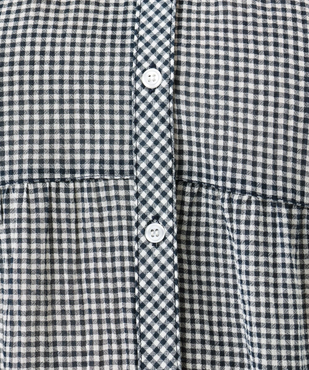 OLEFD03089 eur3(エウルキューブ) 【WEB先行販売】【大きいサイズ】コットンティアードブラウスチュニック ホワイト(ギンガム）