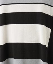 OLEFD13119 eur3(エウルキューブ) 【WEB先行販売】【大きいサイズ/接触冷感】パネルボーダーニットチュニック ブラック