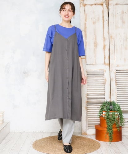 OLEFD15119 eur3 【大きいサイズ】2WAYキャミワンピース