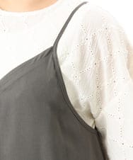 OLEFD15119 eur3(エウルキューブ) 【大きいサイズ】2WAYキャミワンピース ダークグレー