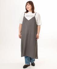 OLEFD15119 eur3(エウルキューブ) 【大きいサイズ】2WAYキャミワンピース ダークグレー