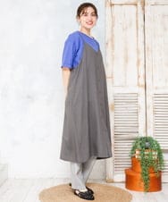 OLEFD15119 eur3(エウルキューブ) 【大きいサイズ】2WAYキャミワンピース ダークグレー
