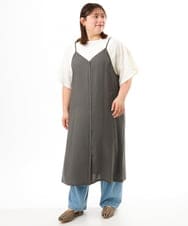 OLEFD15119 eur3(エウルキューブ) 【大きいサイズ】2WAYキャミワンピース ダークグレー