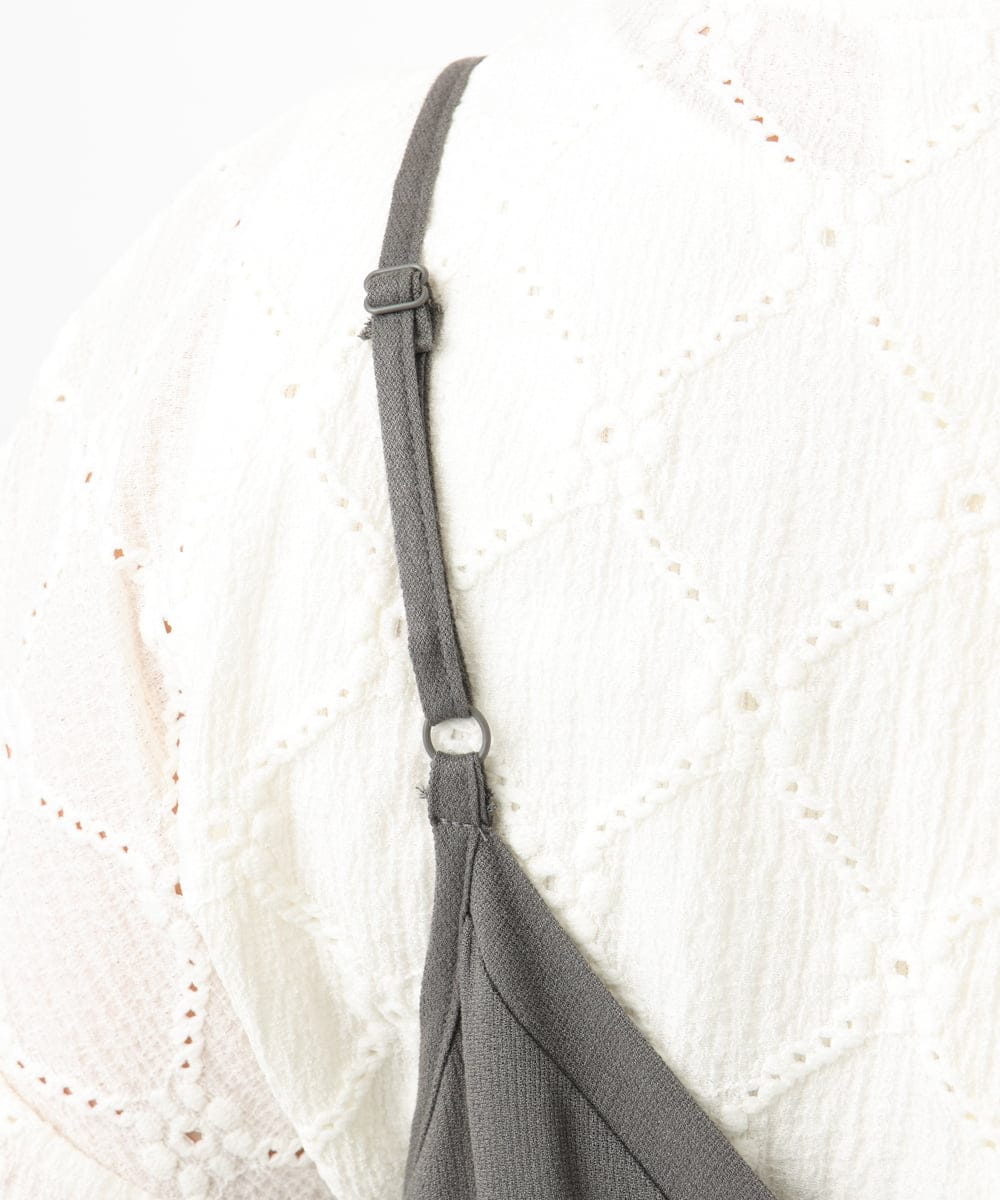 OLEFD15119 eur3(エウルキューブ) 【大きいサイズ】2WAYキャミワンピース ダークグレー