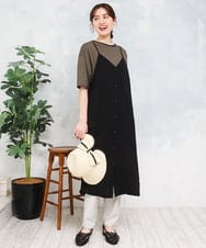 OLEFD15119 eur3(エウルキューブ) 【大きいサイズ】2WAYキャミワンピース ブラック
