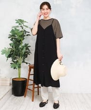 OLEFD15119 eur3(エウルキューブ) 【大きいサイズ】2WAYキャミワンピース ブラック