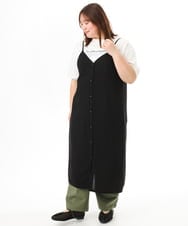 OLEFD15119 eur3(エウルキューブ) 【大きいサイズ】2WAYキャミワンピース ブラック