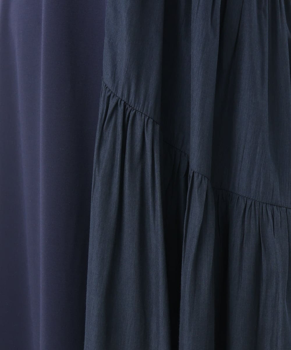 OLEFD16169 eur3(エウルキューブ) 【大きいサイズ】ジャージーコンビワンピース ネイビー