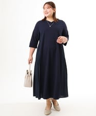 OLEFD16169 eur3(エウルキューブ) 【大きいサイズ】ジャージーコンビワンピース ネイビー