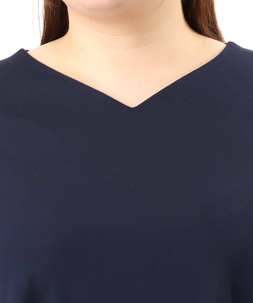 OLEFD16169 eur3(エウルキューブ) 【大きいサイズ】ジャージーコンビワンピース ネイビー