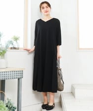 OLEFD16169 eur3(エウルキューブ) 【大きいサイズ】ジャージーコンビワンピース ブラック