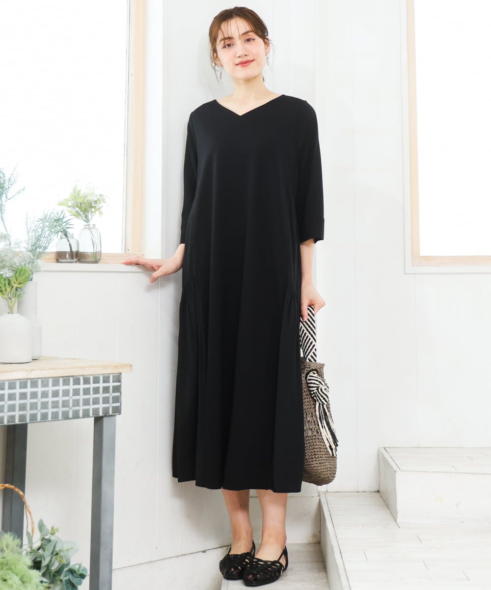 OLEFD16169 eur3(エウルキューブ) 【大きいサイズ】ジャージーコンビワンピース ブラック