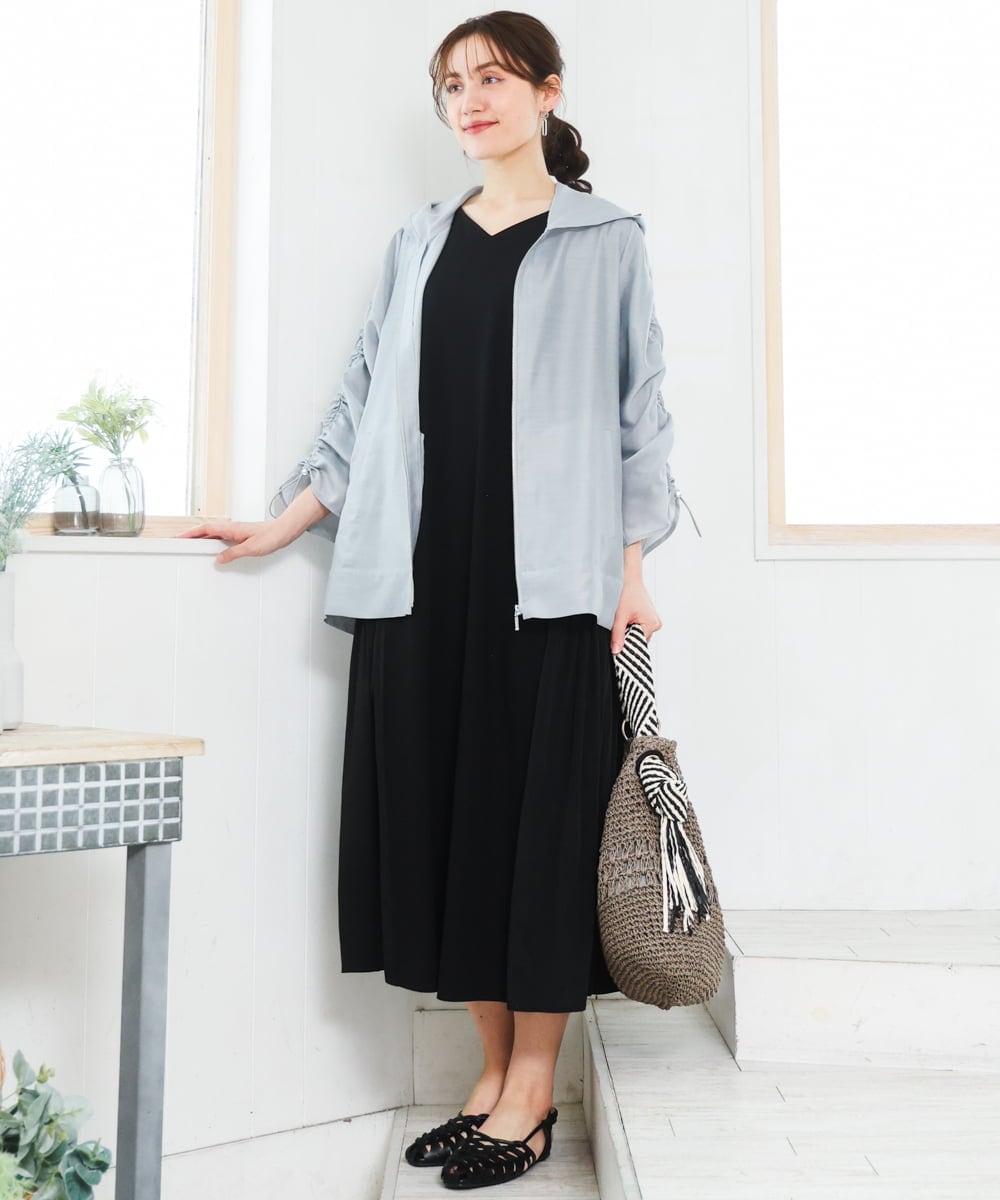 OLEFD16169 eur3(エウルキューブ) 【大きいサイズ】ジャージーコンビワンピース ブラック