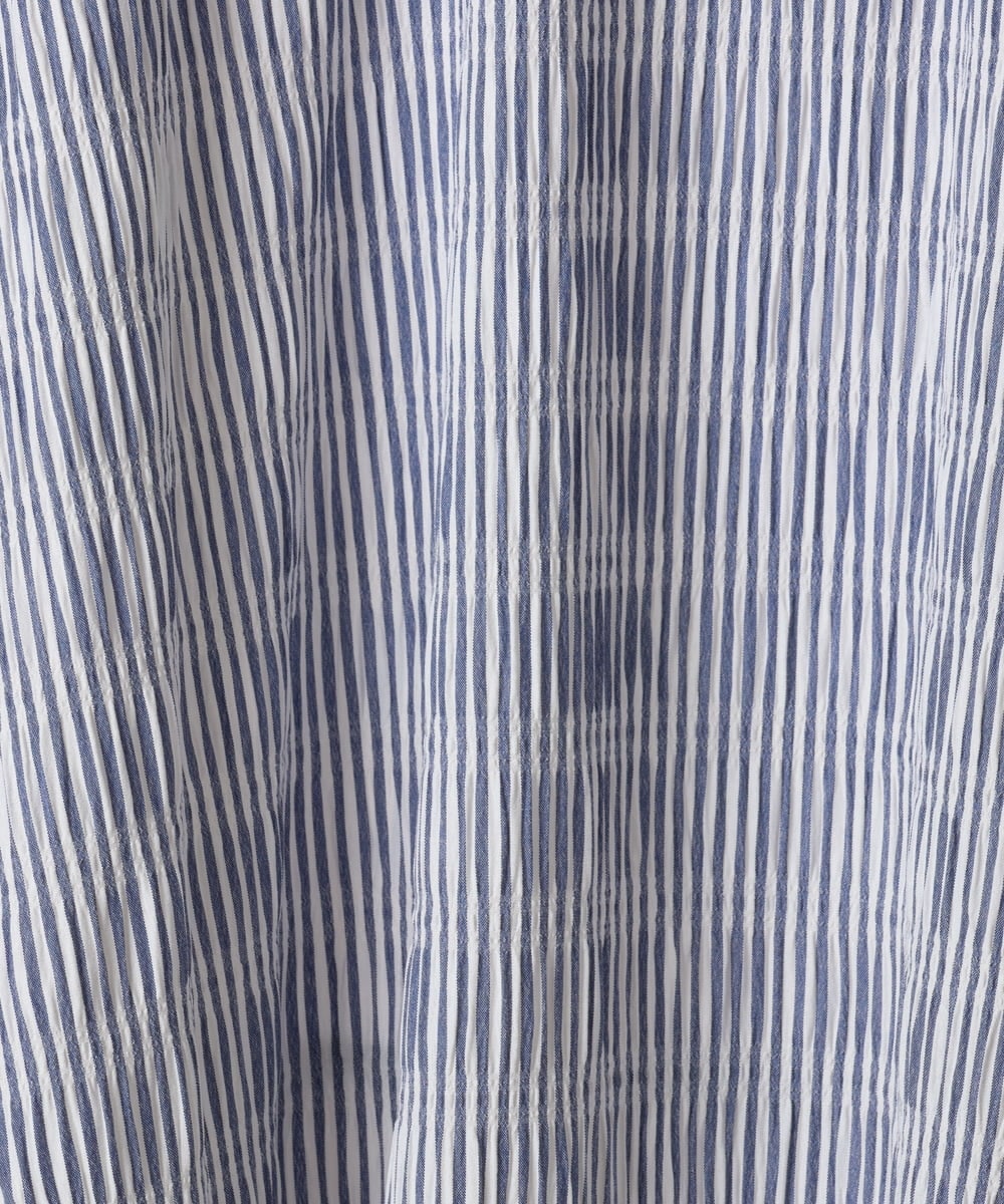 OLEFD18099 eur3(エウルキューブ) 【大きいサイズ】ドロップショルダーストライプワンピース ネイビー